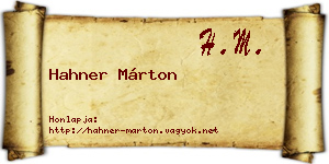 Hahner Márton névjegykártya
