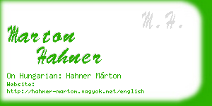 marton hahner business card